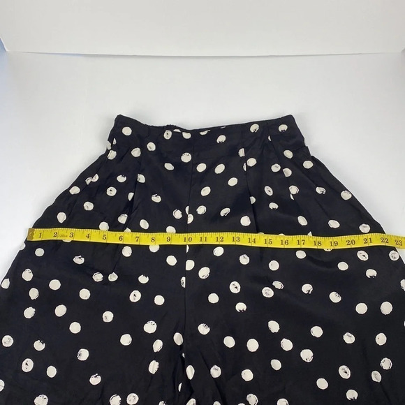 Black and white polkadot zip up retro regency pleated flare pin up skirt small - Picture 7 of 14